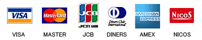 VISA,MASTER,JCB,DINERS,AMEX,NICOS